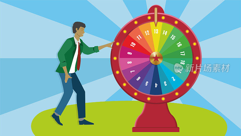 Wheel of fortune, spinning wheel. Vector illustration. EPS10.